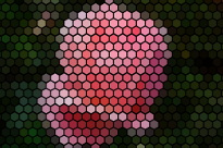 Картинка из шестиугольников, соты, эффект