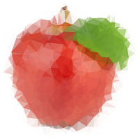 Яблоко, полигональная картинка