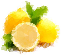 Полигональная картинка из фотографии лимонов